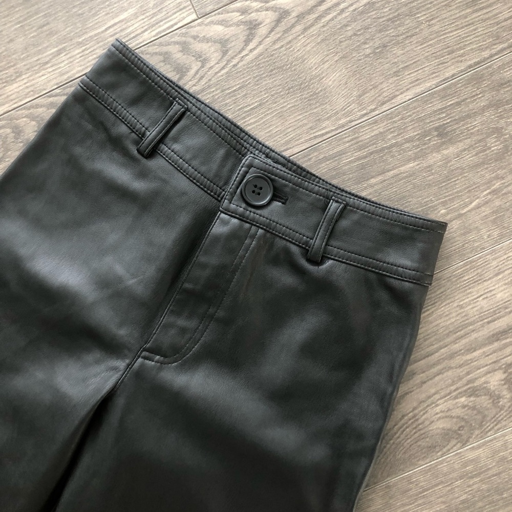 Zara Black‎ Faux Leather Wide Leg Pants | Size 10 - Picture 2 of 6